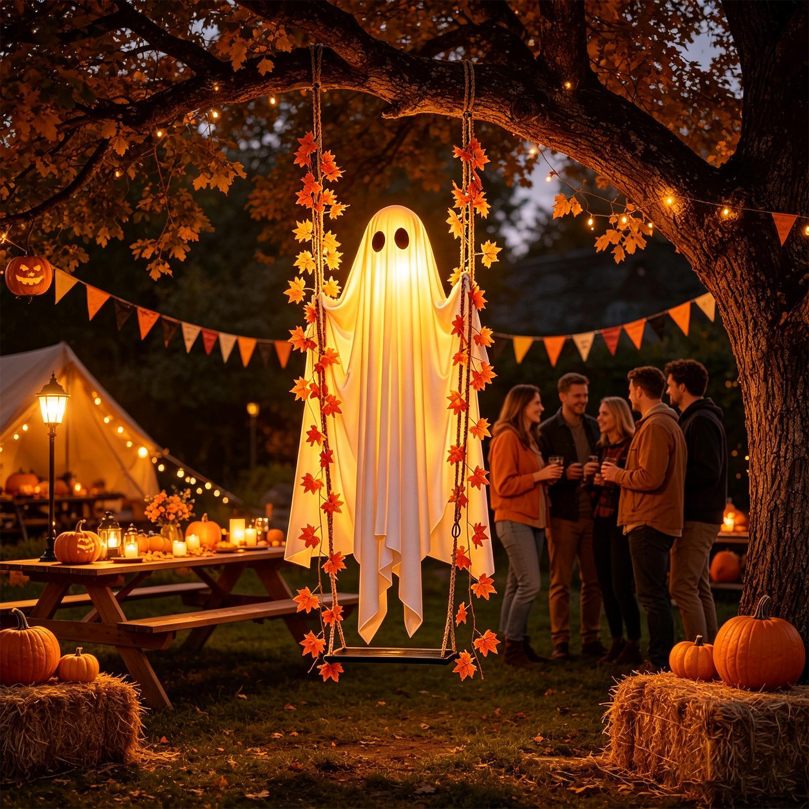 Outdoor Lighting Front Yard - Enfeites Assustadores de Fantasma Iluminados com