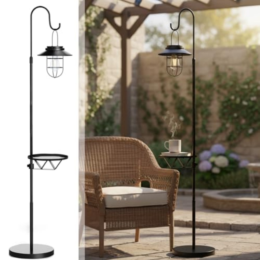 Outdoor Lighting Lamps - Luminária Solar de Chão com Mesa,