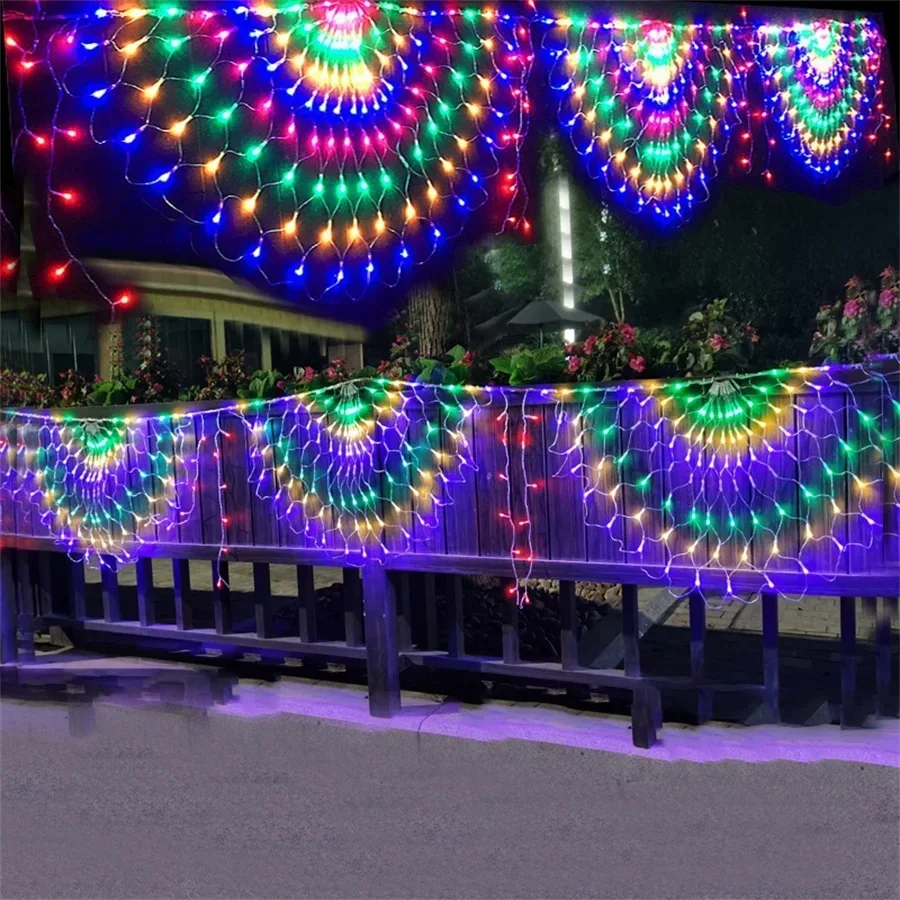 Outdoor Lighting Grid Screen - Ue/eua plug 3m 3 pavão led