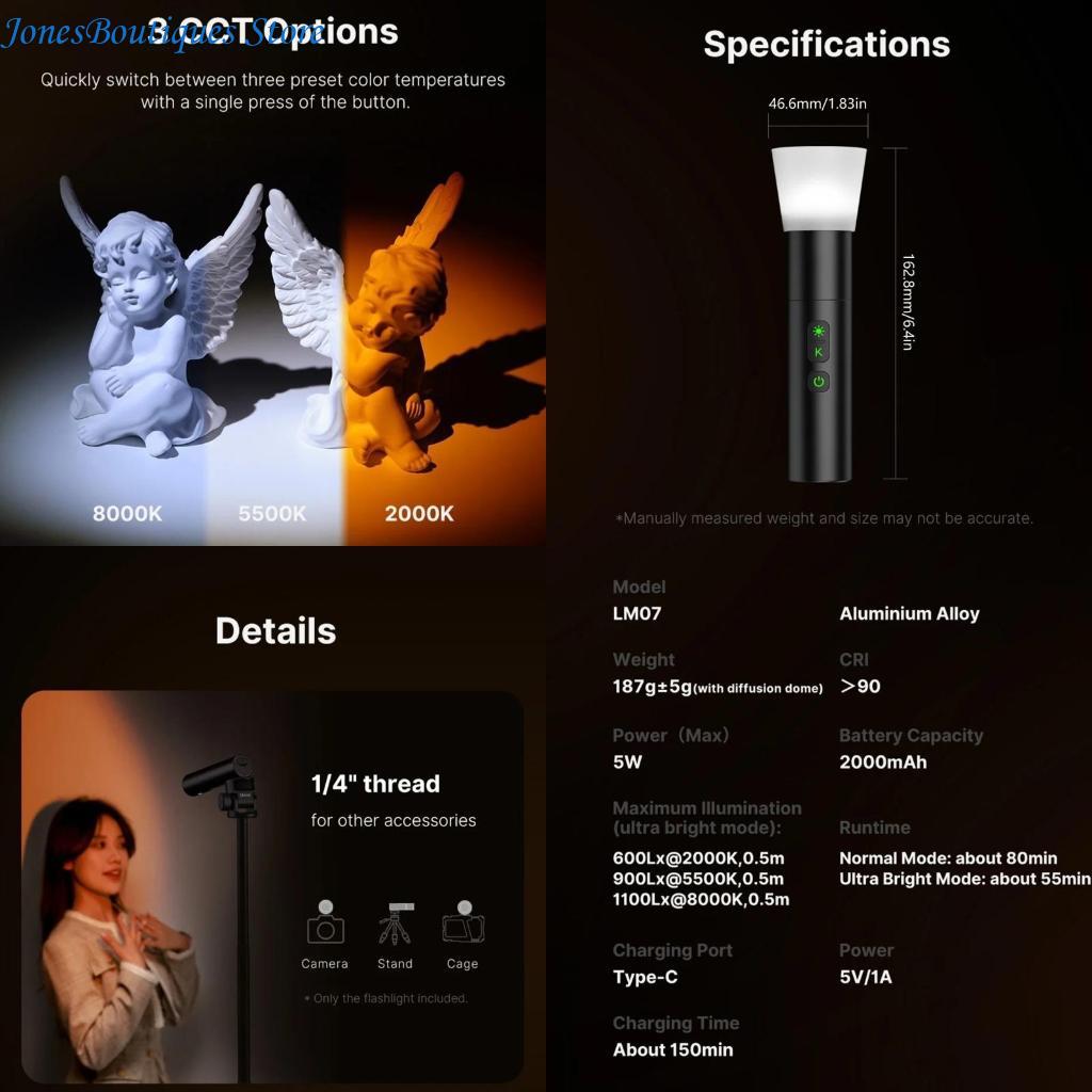Outdoor Lighting For Photography - LM07 Videografia lanterna fotografia temperatura cor