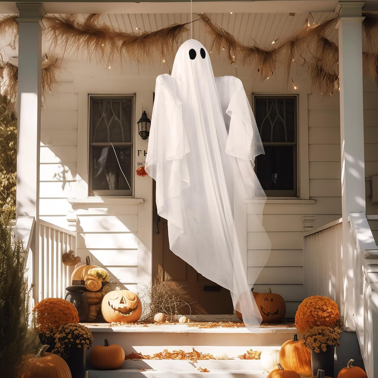 Outdoor Lighting Front Yard - Fantasma Iluminado de Halloween com Luz