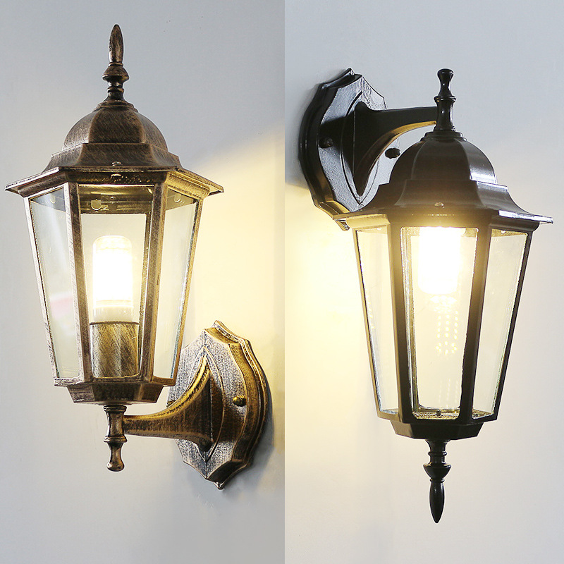 Outdoor Lighting With Outlet - Estilo europeu retro conduziu a lâmpada