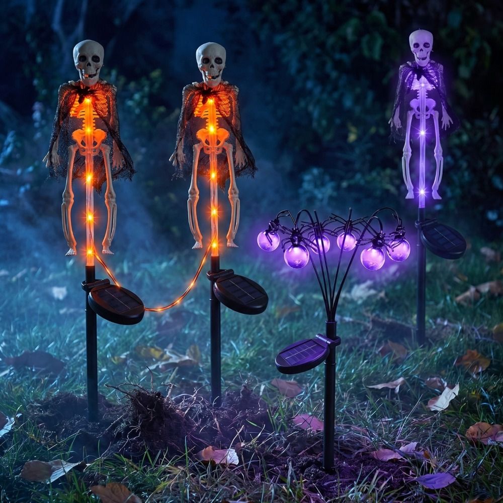 Outdoor Lighting Front Yard - Decorações de Halloween com Luz Roxa