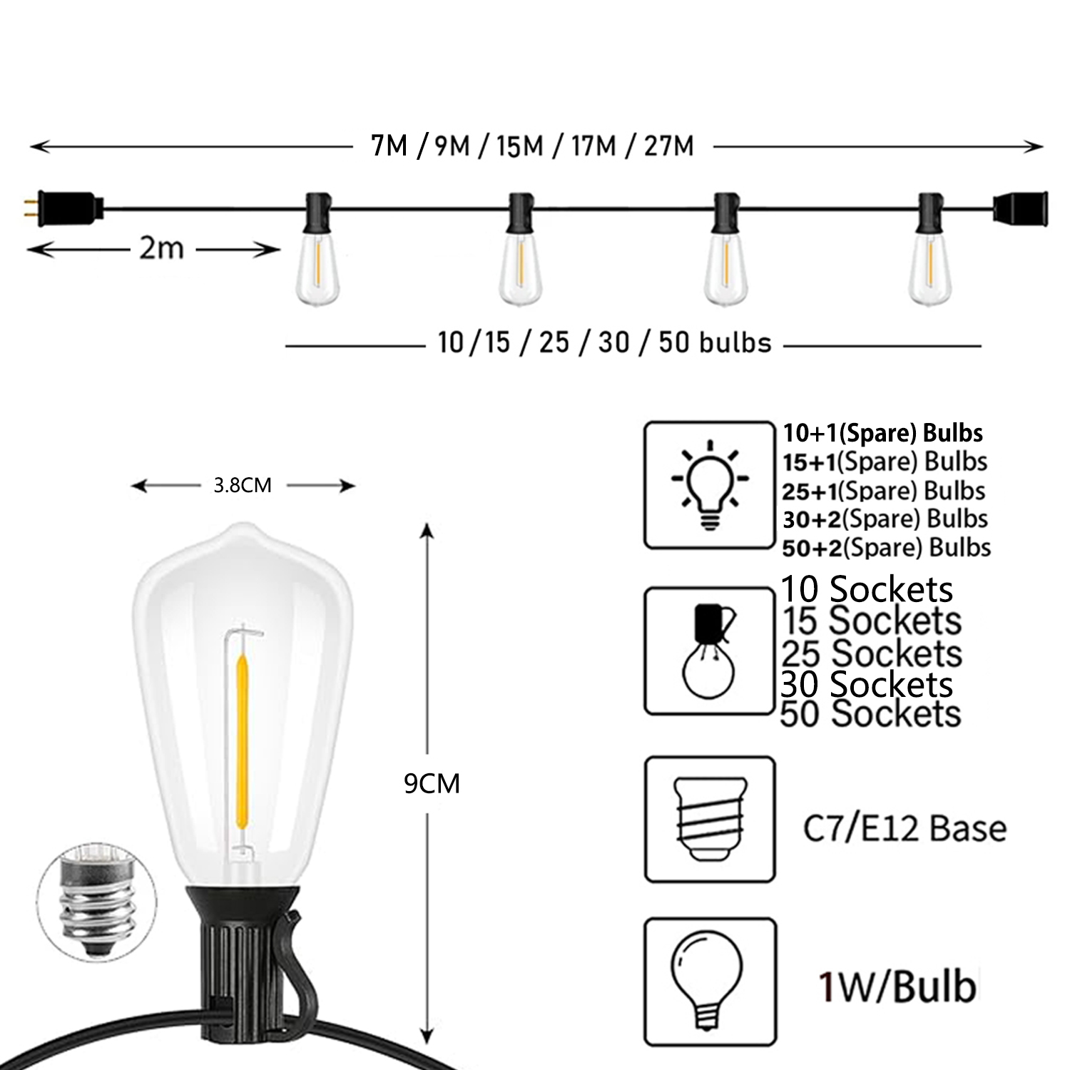 St38 festão 220v led globo luz - Outdoor Lighting Ideas For Party avaliação e preço