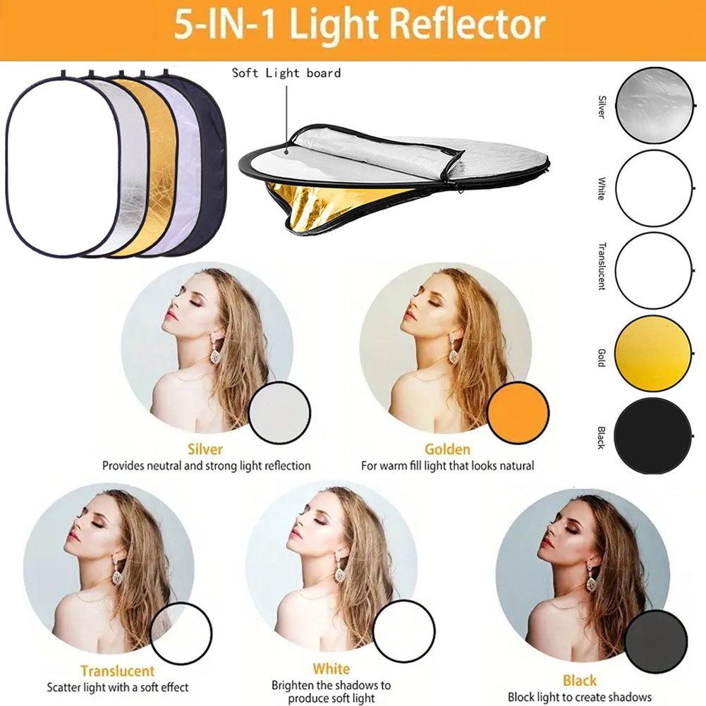 Kit refletor fotográfico 5 em  - Outdoor Lighting Kit Photography avaliação e preço