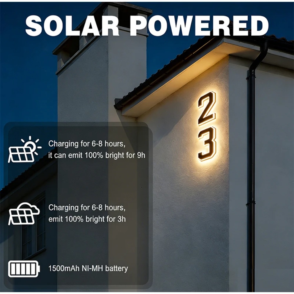 Placa de Número de Casa Solar  - Outdoor Lighting Front Yard avaliação e preço