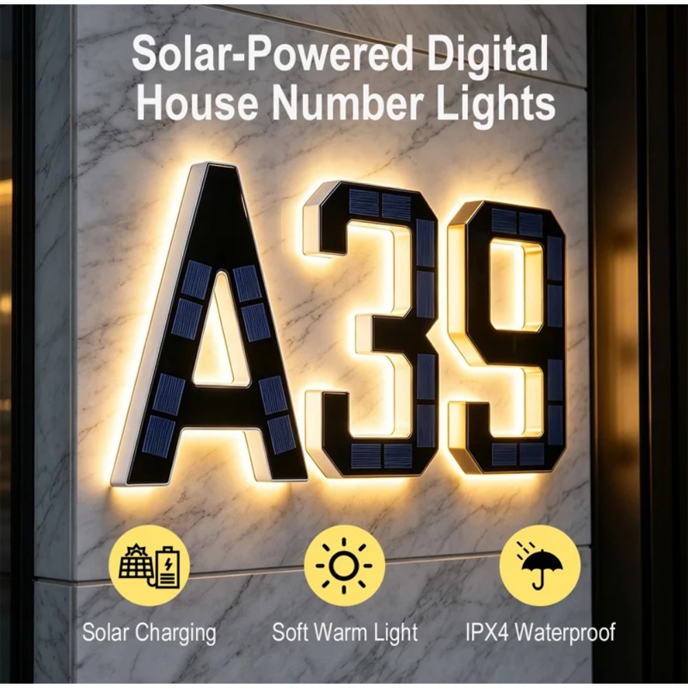 Placa de Número de Casa Solar  - Outdoor Lighting Front Yard avaliação e preço