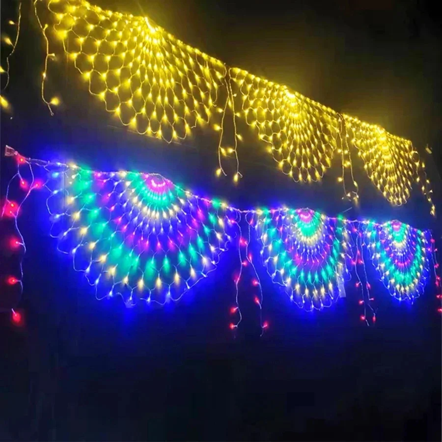 Ue/eua plug 3m 3 pavão led net - Outdoor Lighting Grid Screen avaliação e preço