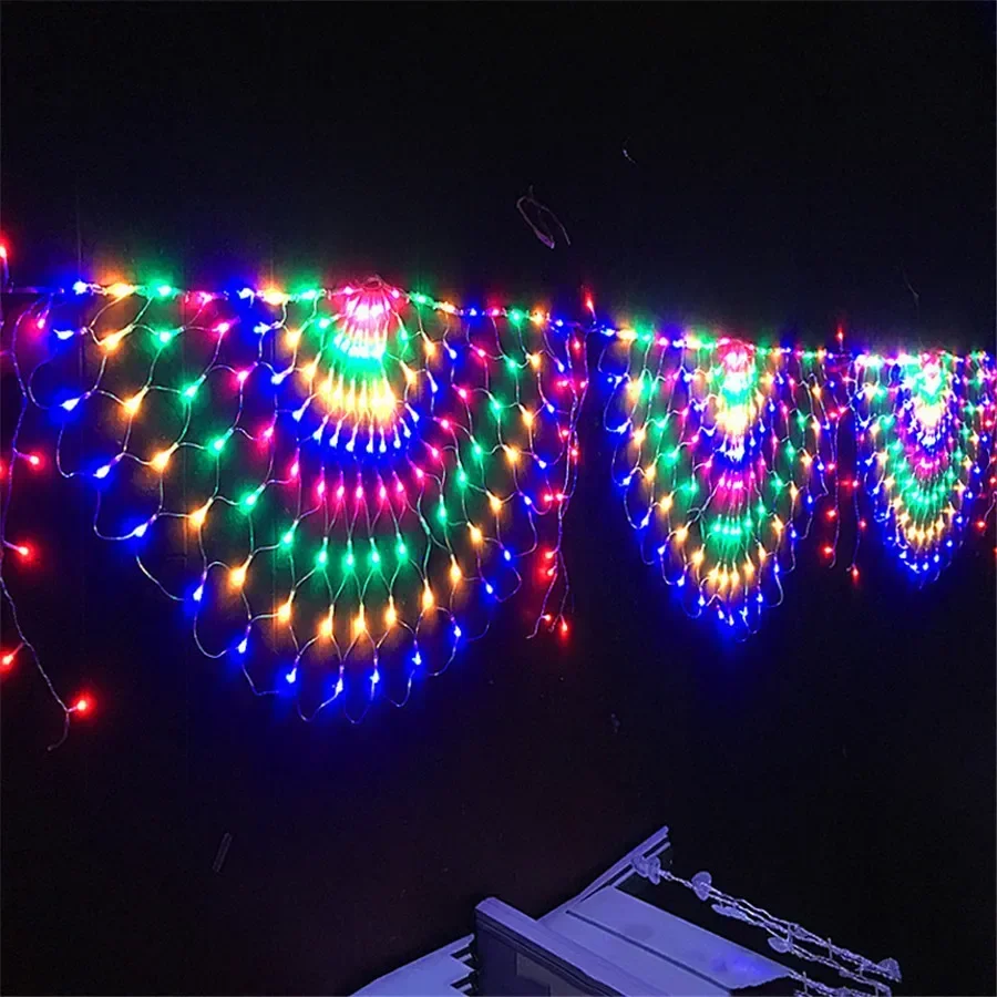 Ue/eua plug 3m 3 pavão led net - Outdoor Lighting Grid Screen avaliação e preço