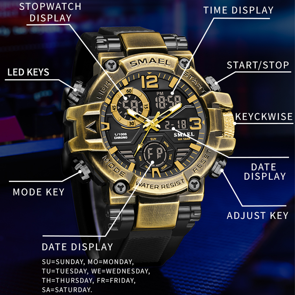 SMAEL Outdoor Men Watch Bronze - Outdoor Lighting Bronze avaliação e preço