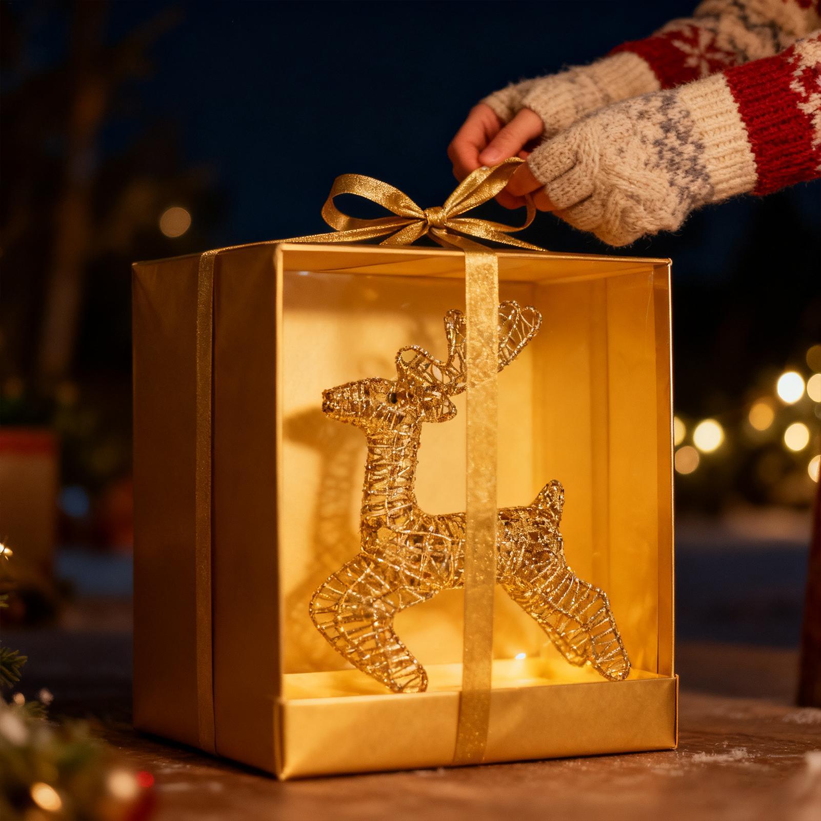 Iluminado natal veado glitter  - Outdoor Lighting Front Yard avaliação e preço