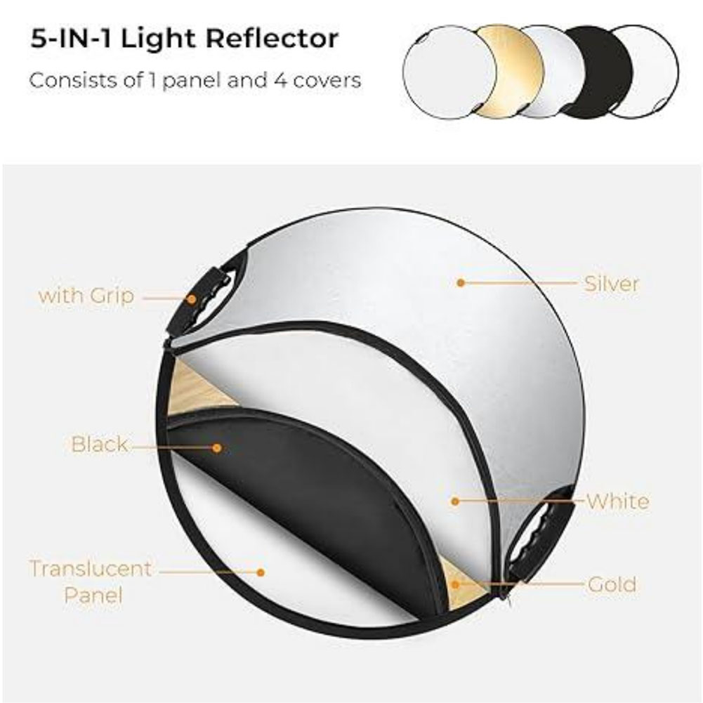 Kit refletor fotográfico 5 em  - Outdoor Lighting Kit Photography avaliação e preço