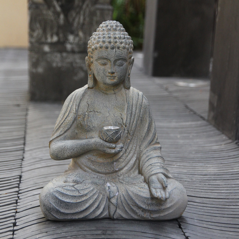 Resina solar estátua de buda e - Outdoor Lighting Front Yard avaliação e preço