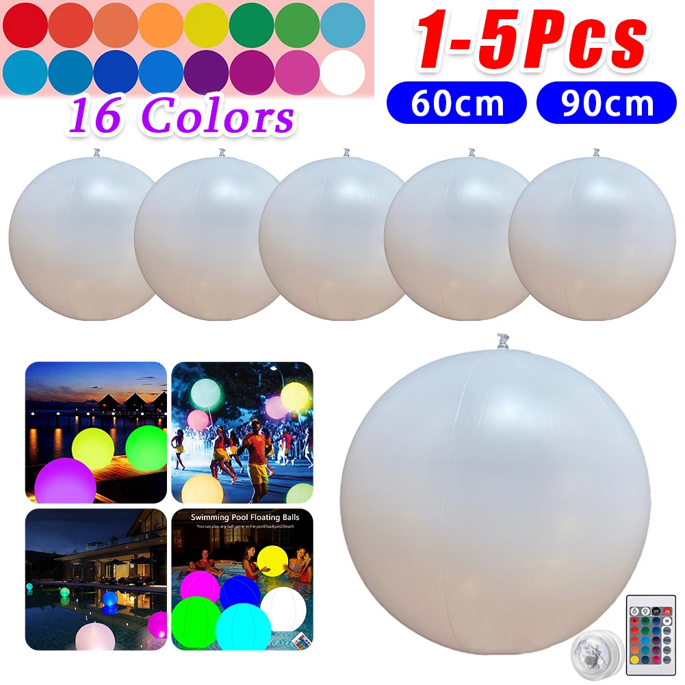 1-5 pces 60/90cm luzes flutuan - Outdoor Lighting Around Pool avaliação e preço