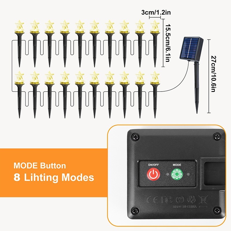1 conjunto de luzes solares em - Solar Path Light avaliação e preço
